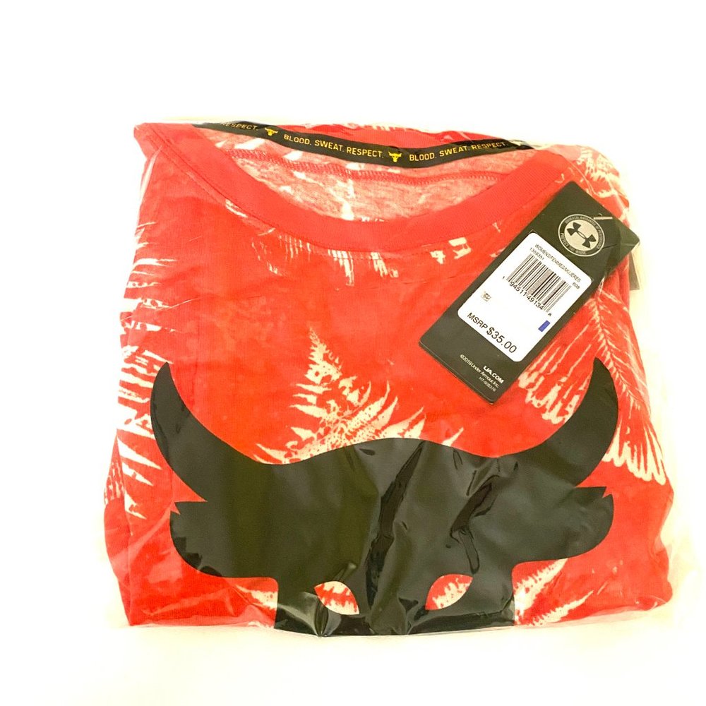 🌸SALE🌸 Under Armour Project Rock Aloha Camo Tank Red Women's Size 1359351 608 - Picture 7 of 7